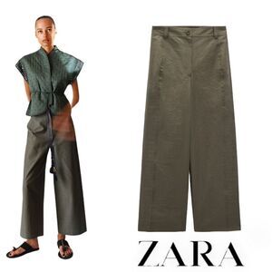 ZARA | Mid Khaki | POPLIN CULOTTES